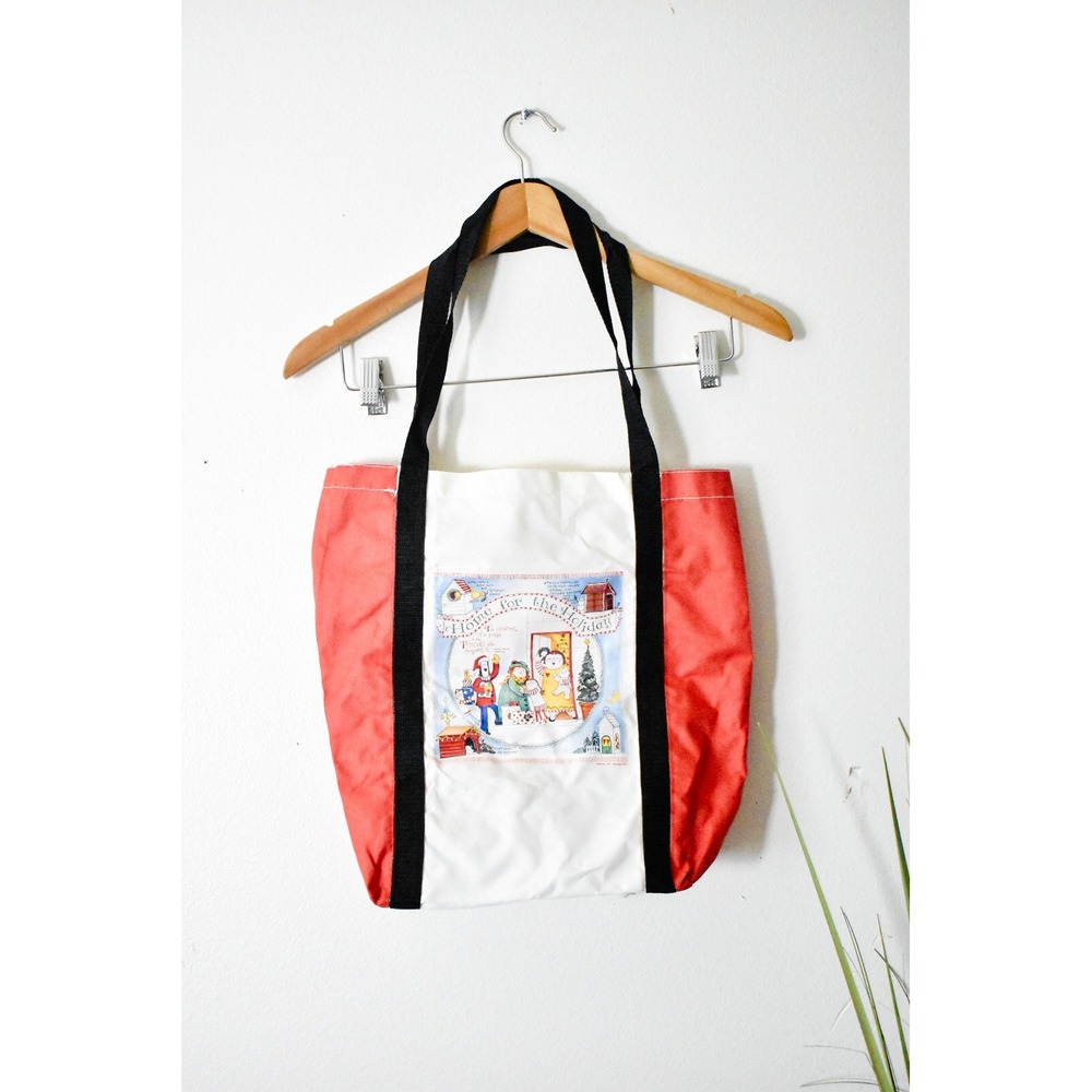Gooseberry Patch Tote Bag Women OS White Red Y2K Christmas Holiday Canvas